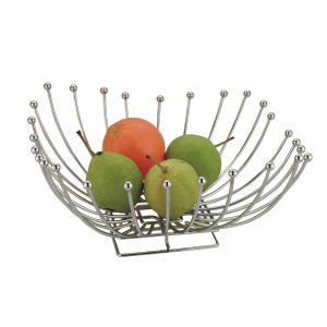 Chrome Plated Fruit Basket, Square