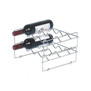 Chrome Plated Wine Bottle Rack, 17 x 21.2 x 44cm