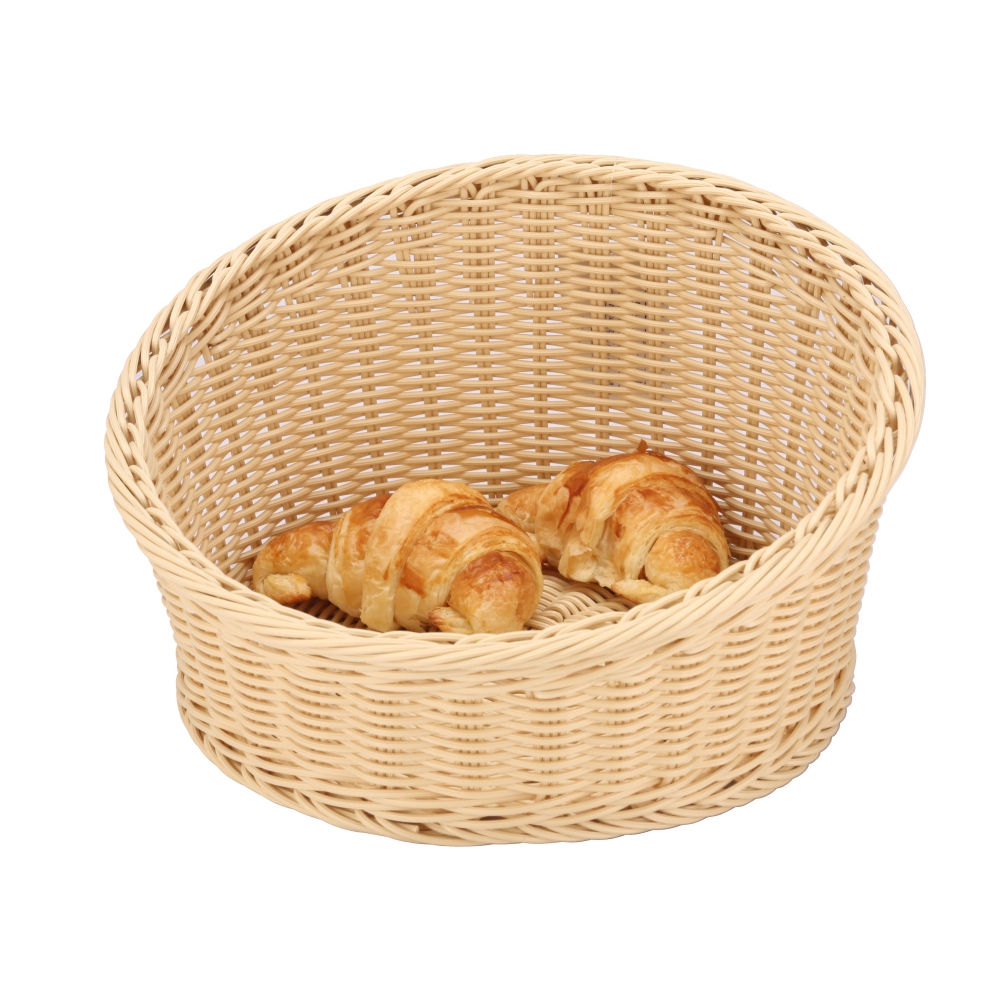 Heavy Duty Polypropylene Rattan Basket, 36cm, Beige (C06 Series)