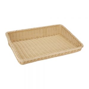 Heavy Duty Polypropylene Rattan Basket, 60x45cm, Beige (C06 Series)