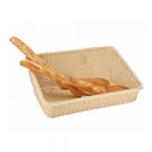 Heavy Duty Polypropylene Rattan Basket, 61x45x24cm, Beige (C06 Series)