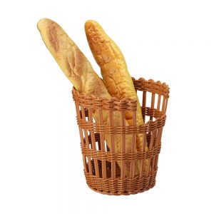 Heavy Duty Polypropylene Rattan Basket, MeshyShape, dia.26x27(H)cm, Dark Brown (C06 Series)