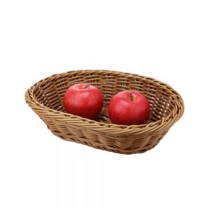 Heavy Duty Polypropylene Rattan Basket, Oval, 29.5x21.5x7cm, Dark Brown (C06 Series)