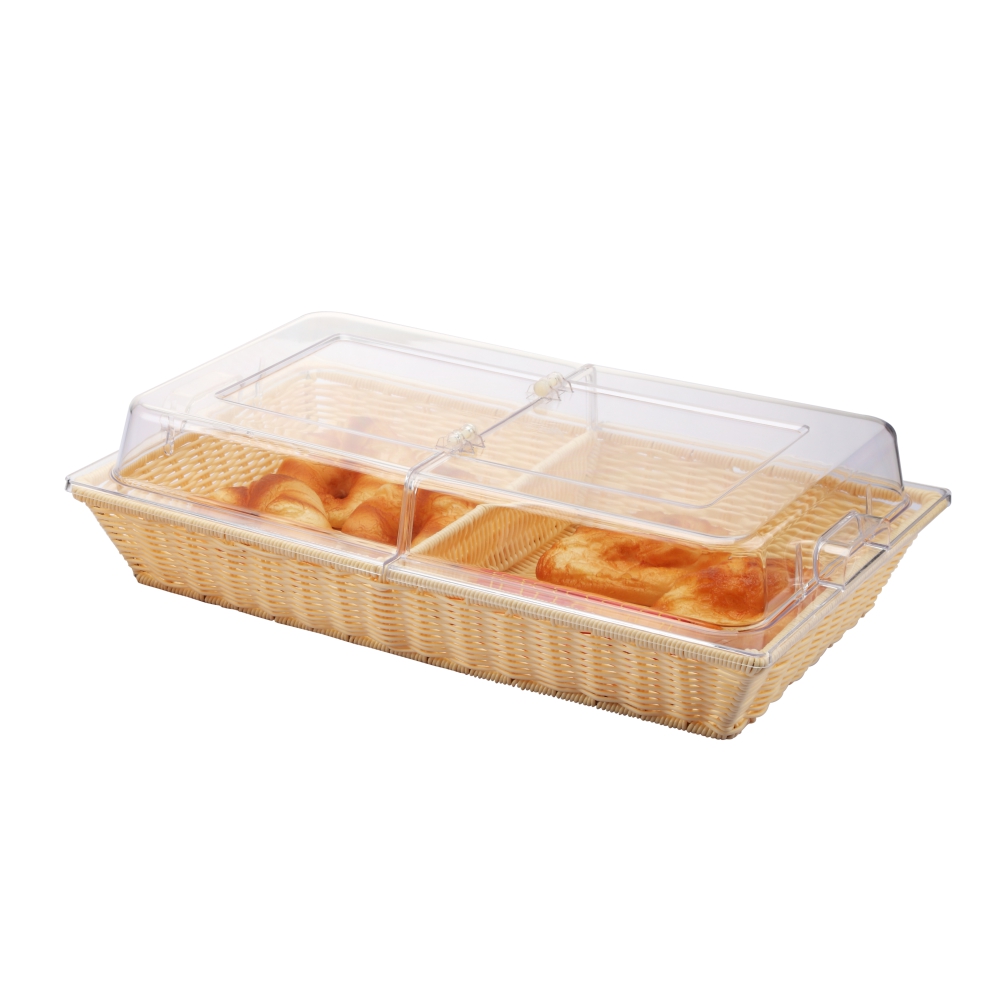Poly-Rattan Basket 90mm in 2 Divisions with Flip Top Cover