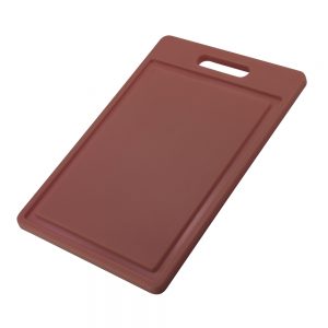Polypropylene Chopping Board With Handle And Groove(6212C series), 35x25x1.2cm / 14x10x0.5inch, Brown