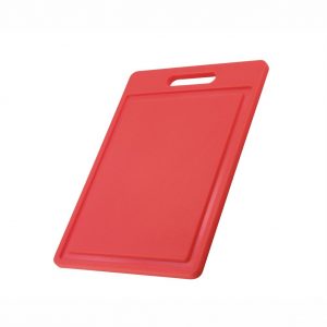Polypropylene Chopping Board With Handle And Groove(6212C series), 35x25x1.2cm / 14x10x0.5inch, Red