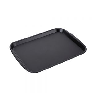 Polypropylene Fast Food Tray with Side Handles 36.5cmx27cm/14.5inchx10.5inch (Black)