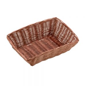 Polypropylene Rattan Basket 23x15x7cm Rectangular Dark Brown (C03 Range)