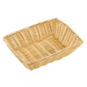 Polypropylene Rattan Basket 23x15x7cm Rectangular Light Brown (C03 Range)
