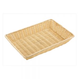 Polypropylene Rattan Basket 30x22x6cm Rectangular Light Brown (C03 Range)