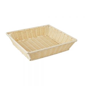 Polypropylene Rattan Basket 35.5x32.5x8.0cm Rectangular Beige (C04 Range)