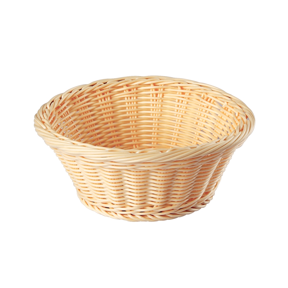 Polypropylene Rattan Basket dia.18.5x7.5cm Round Beige (C04 Range)