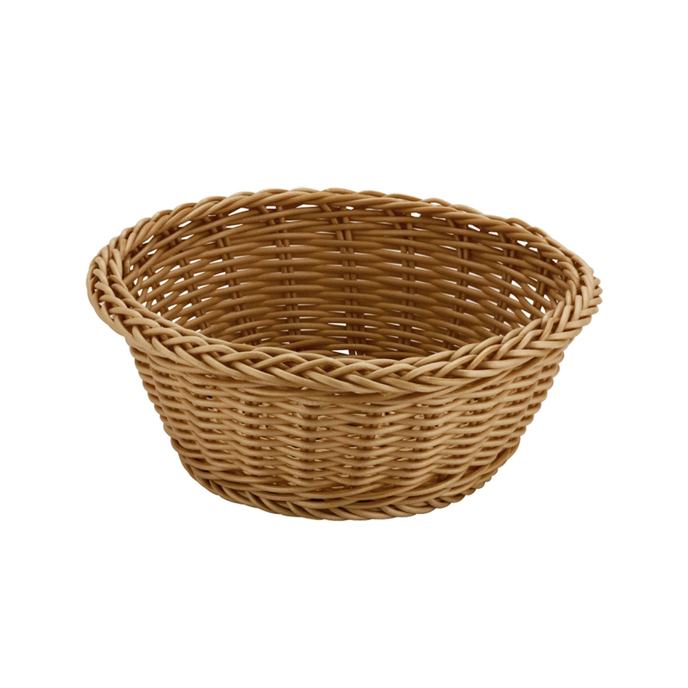 Polypropylene Rattan Basket dia.18.5x7.5cm Round Dark Brown (C04 Range)