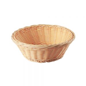 Polypropylene Rattan Basket dia.20.5x7.5cm Round Beige (C04 Range)