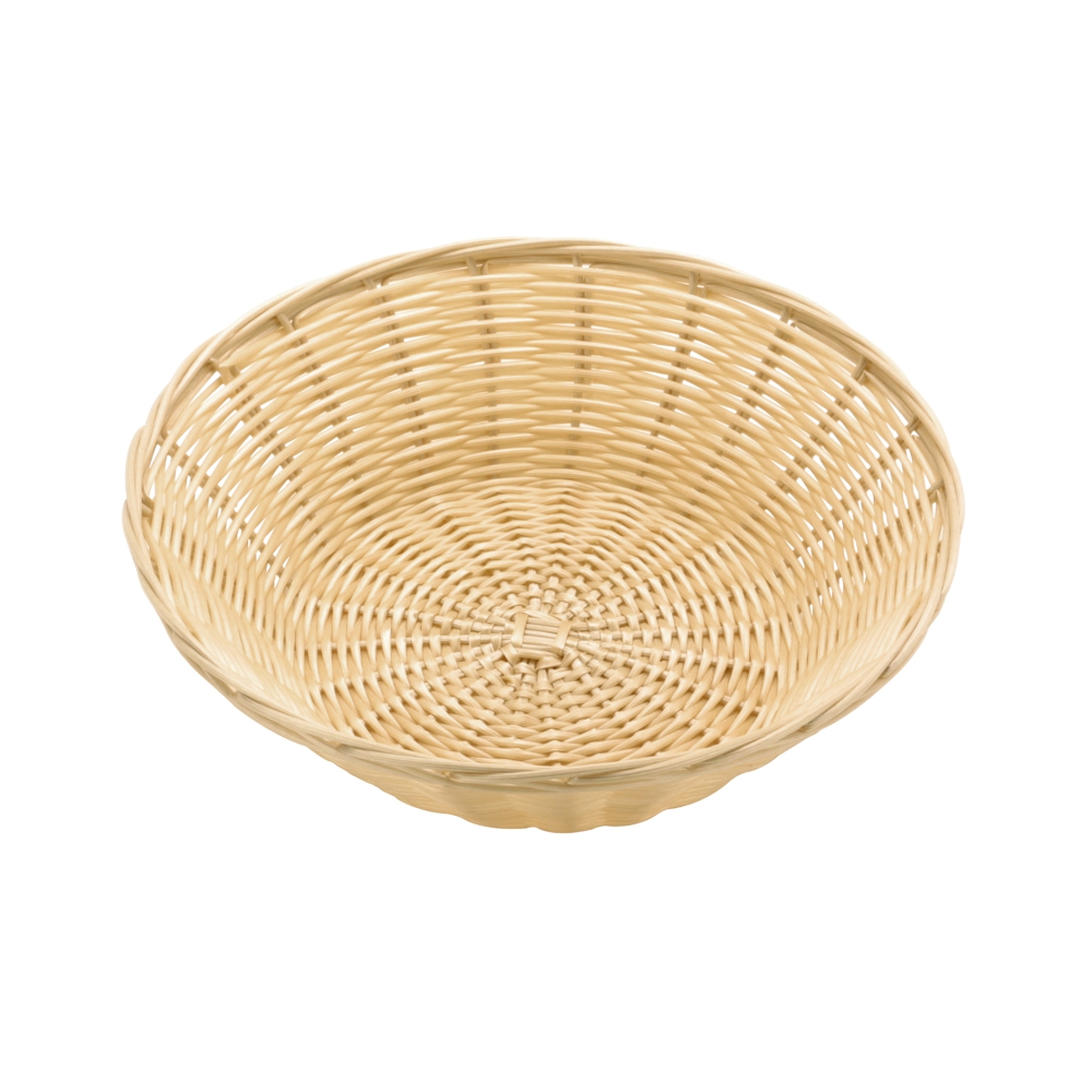 Polypropylene Rattan Basket dia.25x7cm Round Light Brown (C03 Range)