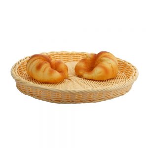 Polypropylene Rattan Basket dia.34x4cm Round Beige (C04 Range)