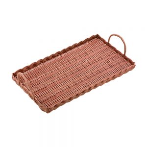 Polypropylene Rattan Basket with Handles 43.5x25.5x3.0cm Rectangular Dark Brown (C03 Range)