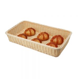 Polypropylene Rattan Basket with Stainless Steel Wire 52.5x32.5x9.0cm Rectangular Black (C04 Range)