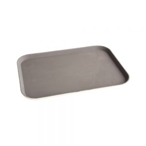 Rubber Surface and Fibreglass Bottom Non-Slip Tray 31cmx41cm/12inchx16inch, Rectangular (Brown)