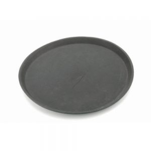 Rubber Surface and Fibreglass Bottom Non-Slip Tray 35.5cm/14inch, Round (Black)