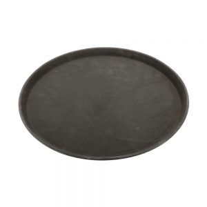 Rubber Surface and Polypropylene Bottom Non-Slip Tray 40.5cm/16inch, Round (Black)