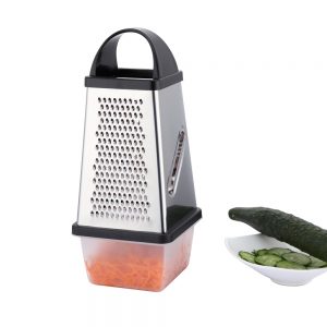 Stainless Steel 4-Way Grater with Storage Container