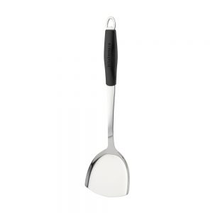 Stainless Steel Chinese Turner with Black Silicone Handle