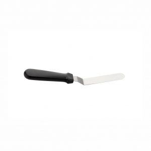 Stainless Steel Cranked Spatula 15cm with Black Plastic Handle (MPH series)