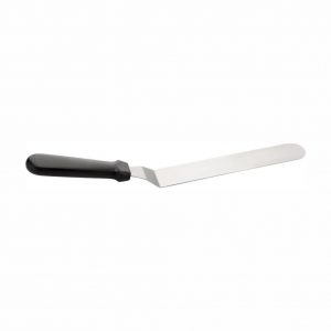 Stainless Steel Cranked Spatula 20cm with Black Plastic Handle (MPH series)