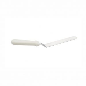 Stainless Steel Cranked Spatula 20cm with White Plastic Handle (MPH series)