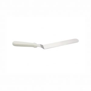 Stainless Steel Cranked Spatula 25cm with White Plastic Handle (MPH series)