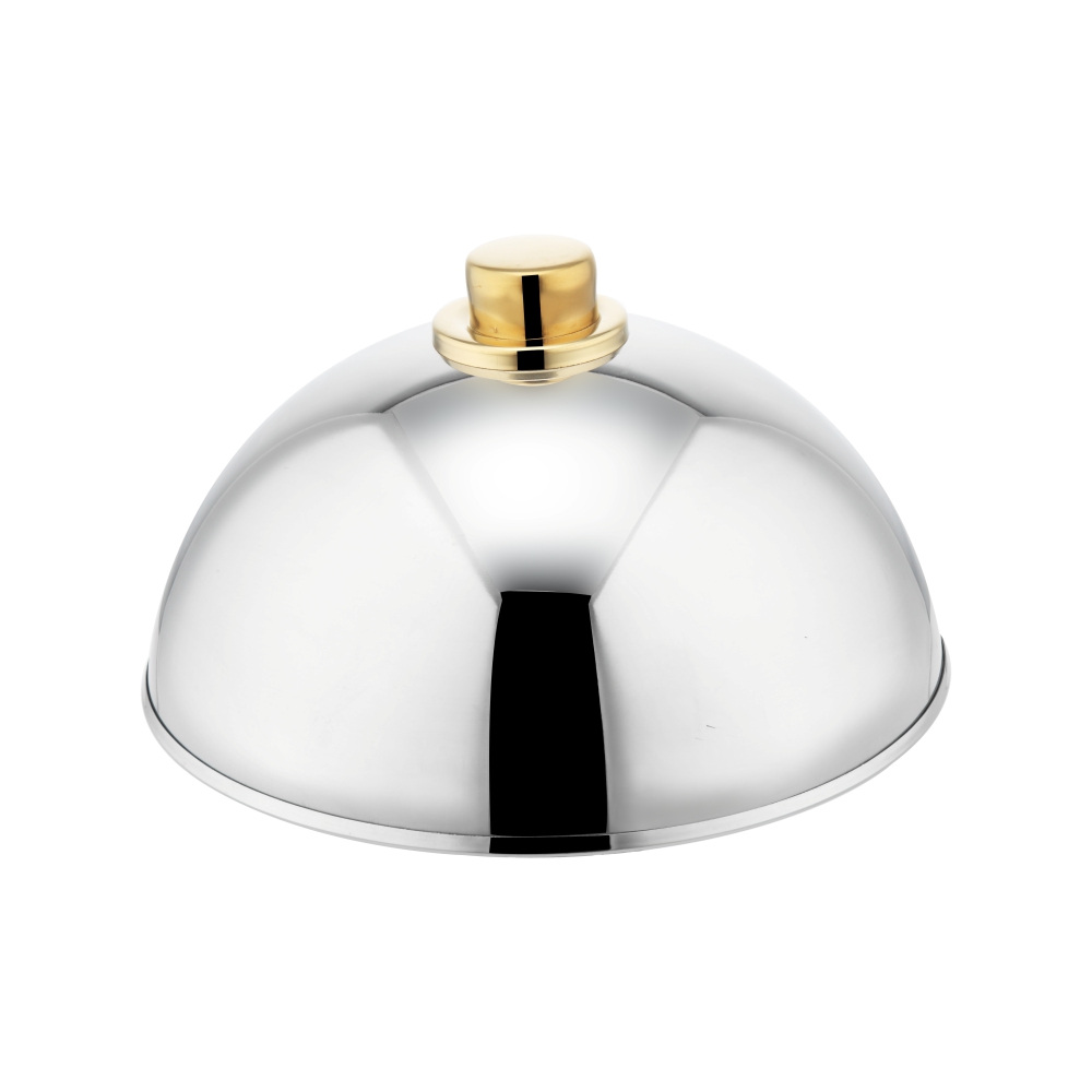 Stainless Steel Dome Dish Cover with Titianium Plated Dome Knob 25cm/10inch