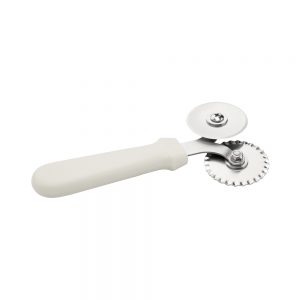 Stainless Steel Double Wheel Pizza Cutter 6cm with White Plastic Handle (MPH series)