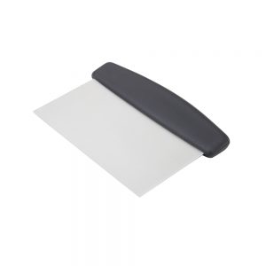 Stainless Steel Dough Scraper 8 x 16cm with Black Plastic Handle (MPH series)