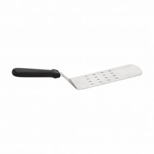 Stainless Steel Flexible Perforated Turner 10 x 8cm Blade with Black Plastic Handle (MPH series)