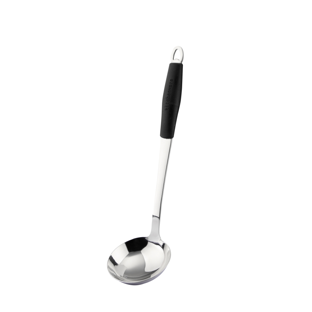 Stainless Steel Ladle with Black Silicone Handle