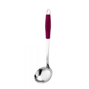 Stainless Steel Ladle with Purple Silicone Handle