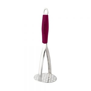 Stainless Steel Masher with Purple Silicone Handle