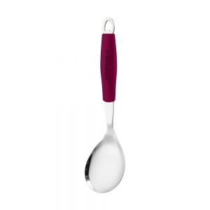 Stainless Steel Rice Spoon with Purple Silicone Handle