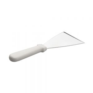 Stainless Steel Scraper 14 x 10cm Blade with White Plastic Handle (MPH series)