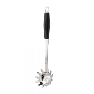 Stainless Steel Spaghetti Server with Black Silicone Handle