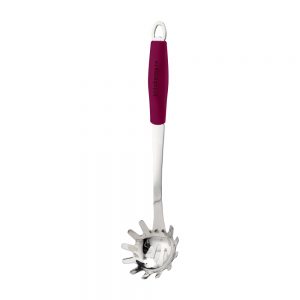 Stainless Steel Spaghetti Server with Purple Silicone Handle