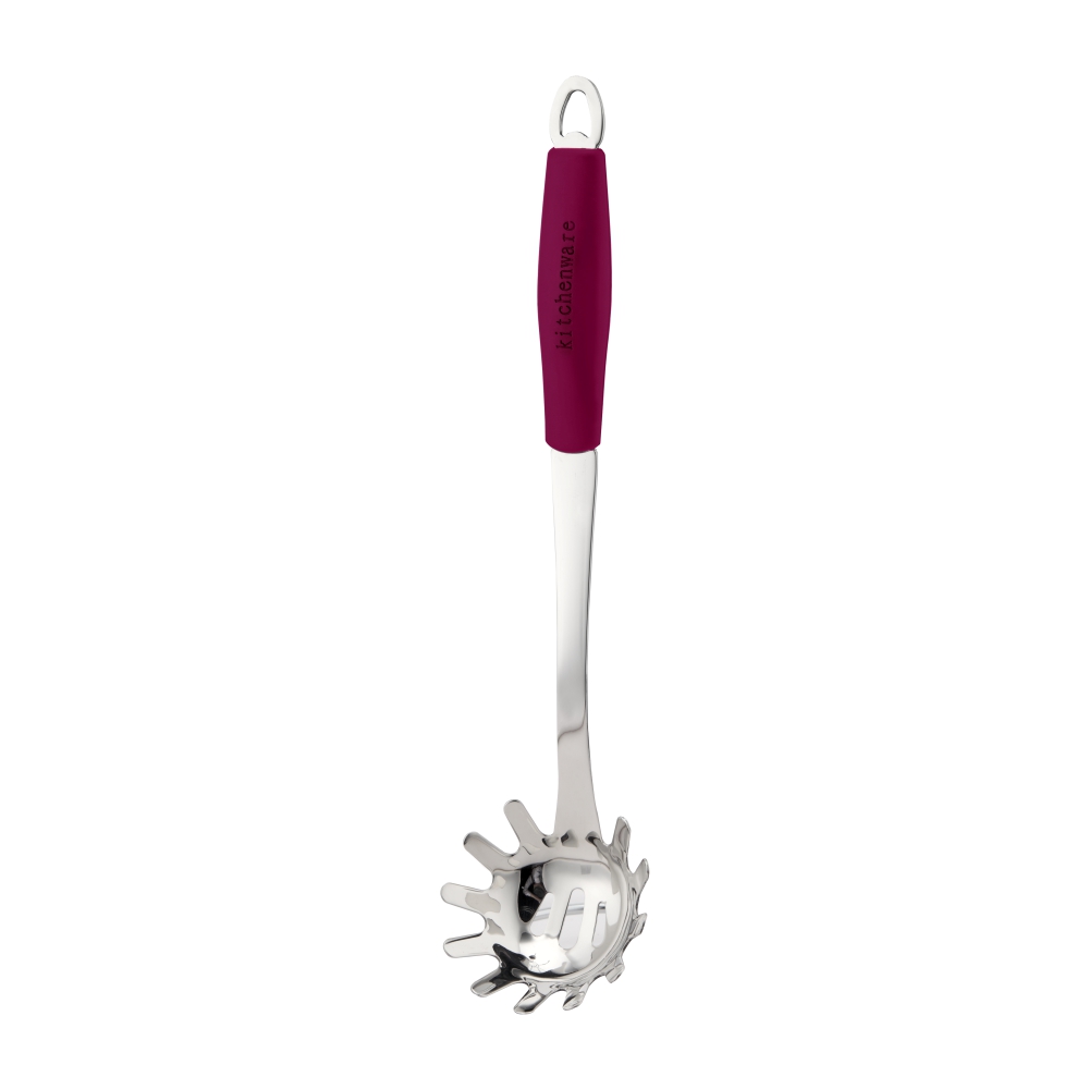 Stainless Steel Spaghetti Server with Purple Silicone Handle