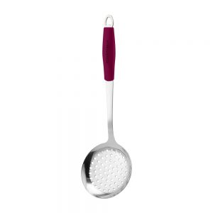 Stainless Steel Spaghetti Server with Purple Silicone Handle