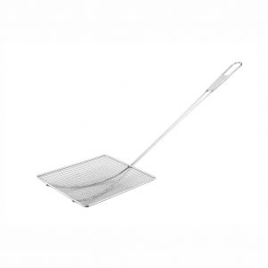 Stainless Steel Square Square Dished Mesh Fish Lifter 23 x 23cm