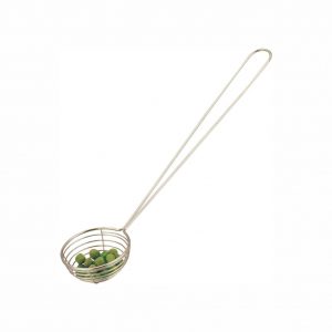 Stainless Steel Wire Pea Scoop Spoon, dia. 6.5cm x 29.5cm handle (MCWW series)