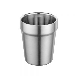 300ml Double Wall Stainless Steel Cup in Matte Polish, Stackable