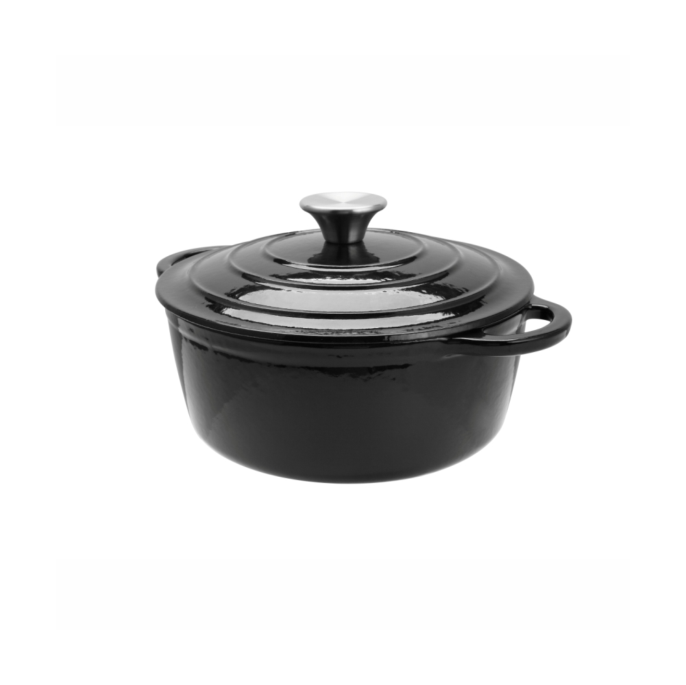 Cast Iron Round Casserole, 20cm (Black)-MCA20K