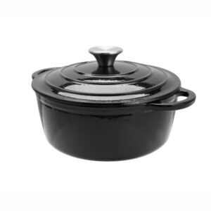 Cast Iron Round Casserole, 28cm (Black)-MCA28K