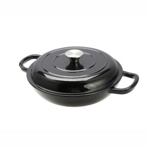 Cast Iron Shallow Round Casserole, 27cm (Black)-MCCA27K